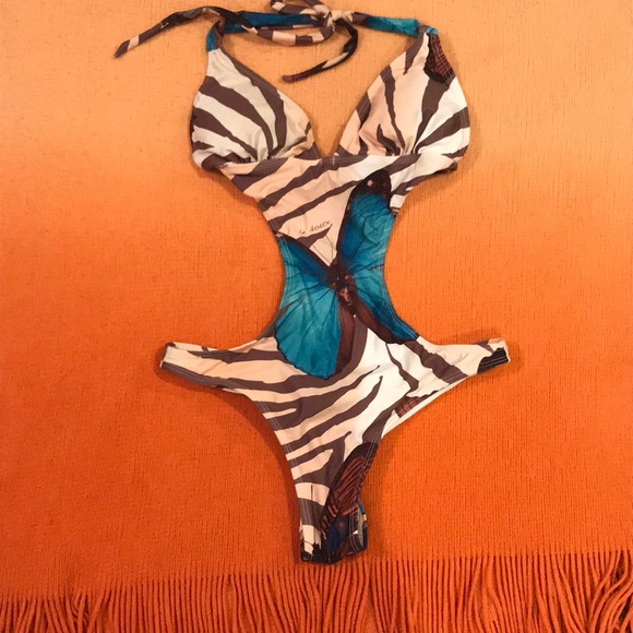 Tiger Stripes & Butterfly Bathing Suit - Picture 1 of 5